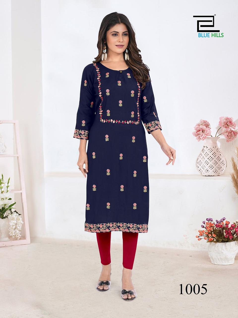 Sita Raman By Blue Hills Straight Cut Kurtis Catalog
